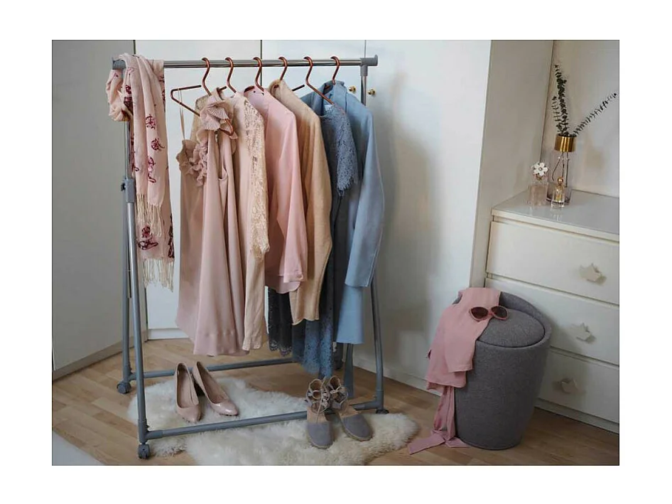 Tabouret de salle de bain et coffre à linge en tissu effet lin 20L "Candy" - Gris - D 36 x H 50,5 cm