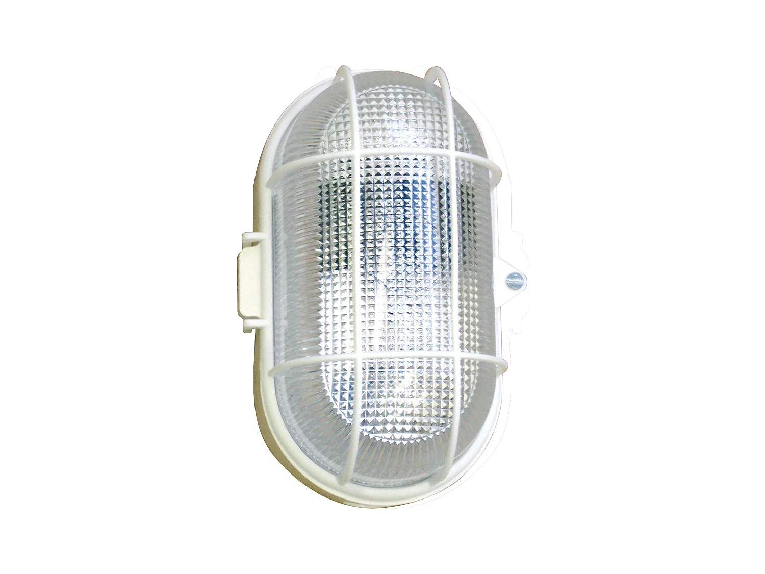 Hublot Ovale E27 sans source lumineuse grille - Blanc - Lébénoïd