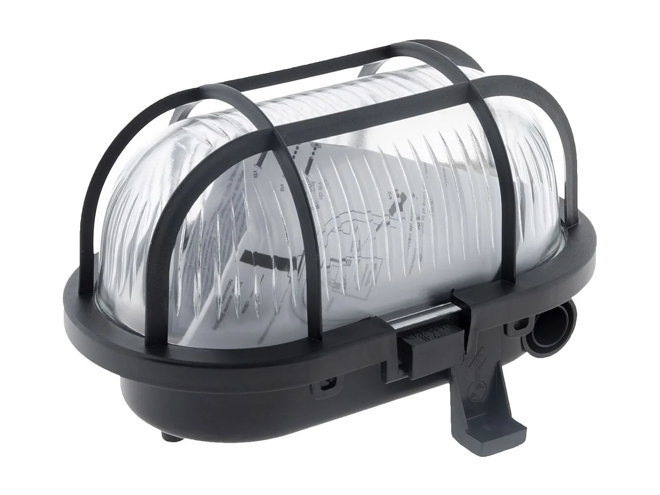 Hublot ovale 60W IP44 E27 Classe II - Noir - Zenitech