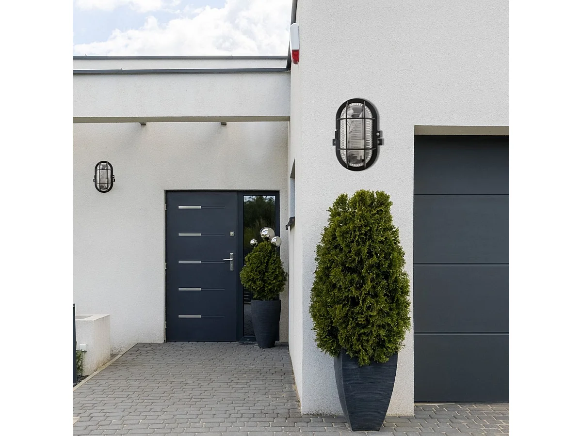 Hublot ovale 60W IP44 E27 Classe II - Noir - Zenitech