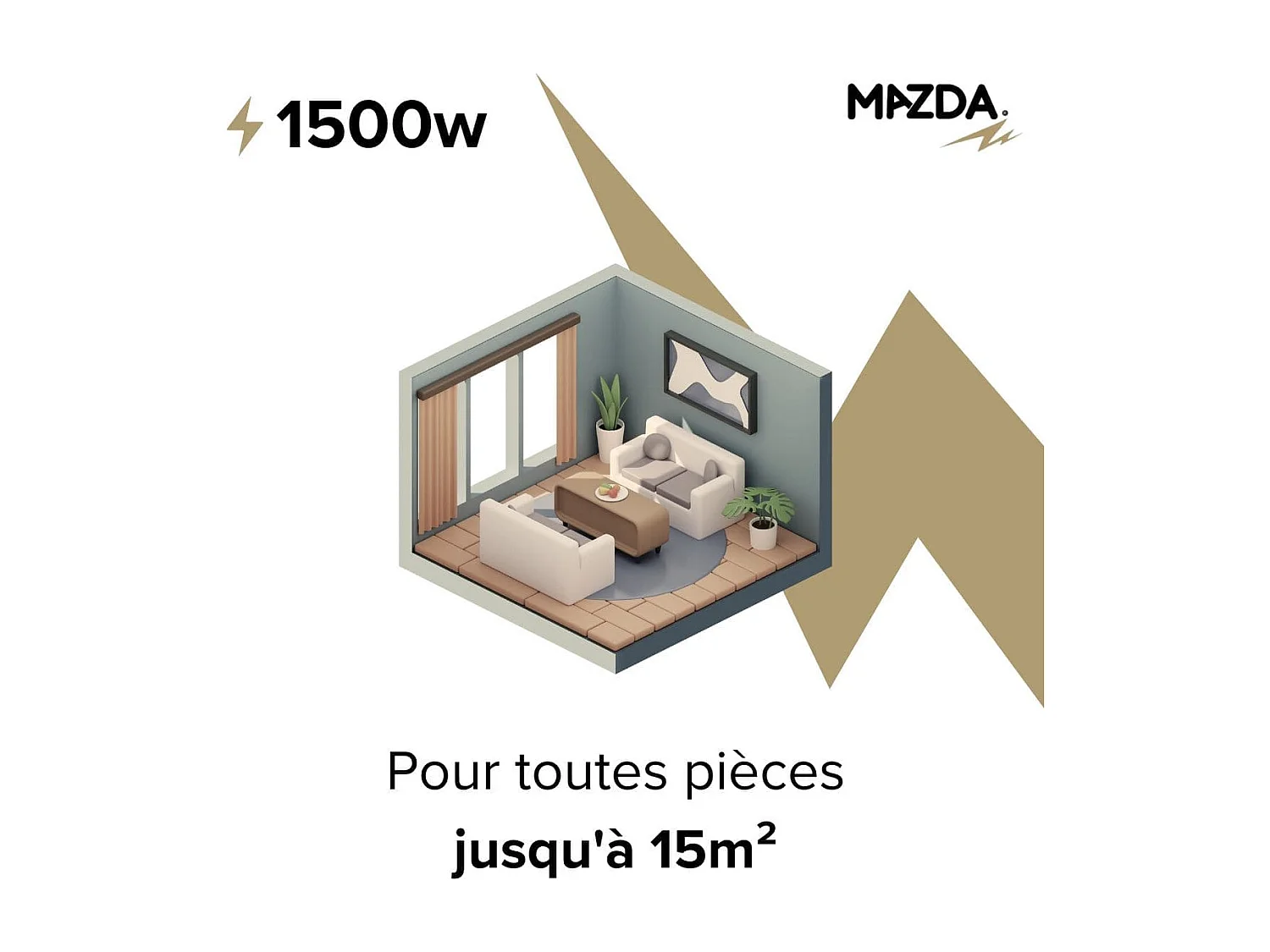 Chauffage pierre naturelle inertie sèche 1500W - Mazda