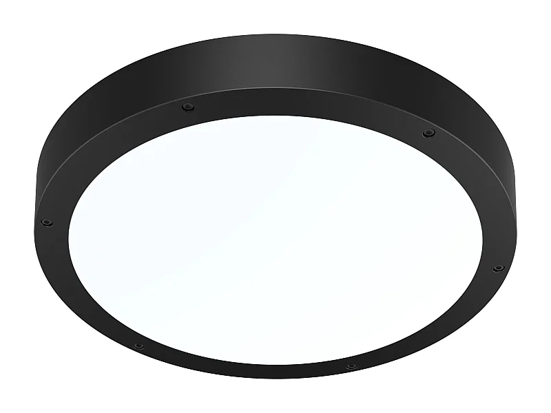 Plafonnier rond IP65 (1800lm 5700K ) - Noire - Voltman