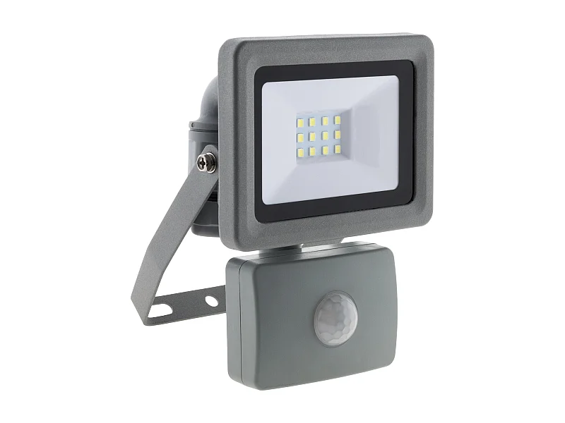 Projecteur LED + détecteur de mouvement 10W 850lm - Gris - Elexity