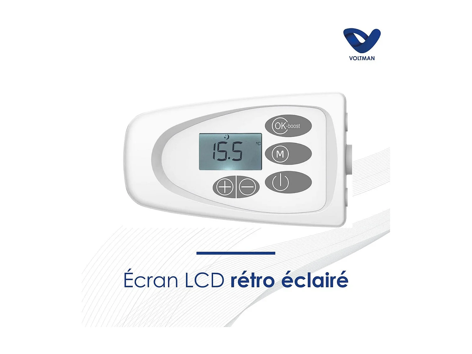 Chauffage sèche-serviette inertie sèche 750W - Blanc - Voltman