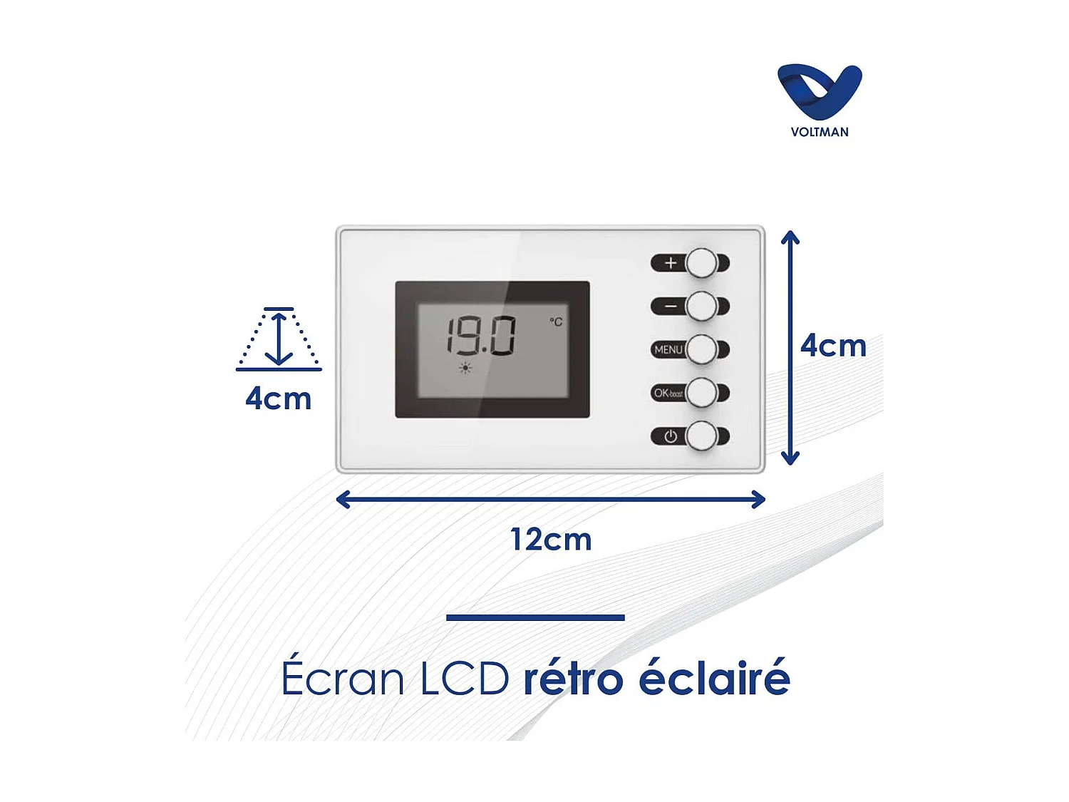 Chauffage sèche-serviette 500W - inertie sèche - Blanc - Voltman