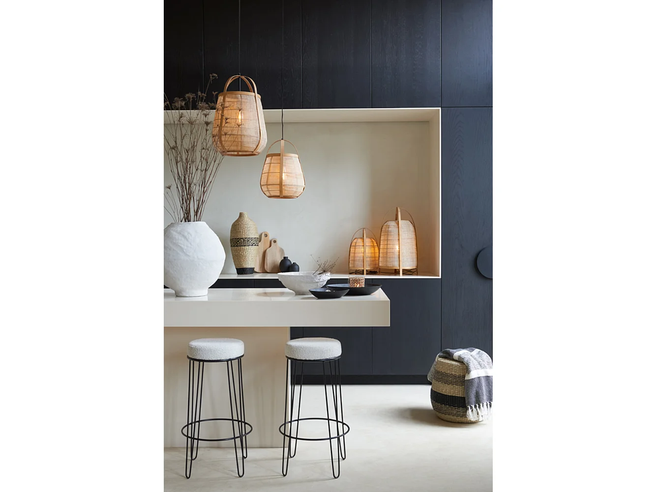 Lampe de table JACINTO - Ø27x42cm - Marron