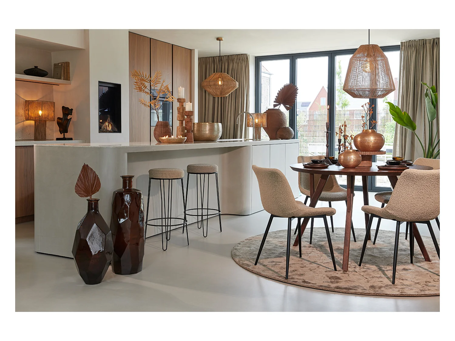 Suspension MALLOW - Ø60x37cm - Marron