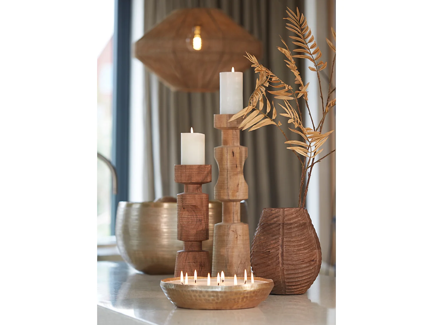 Suspension MALLOW - Ø60x37cm - Marron