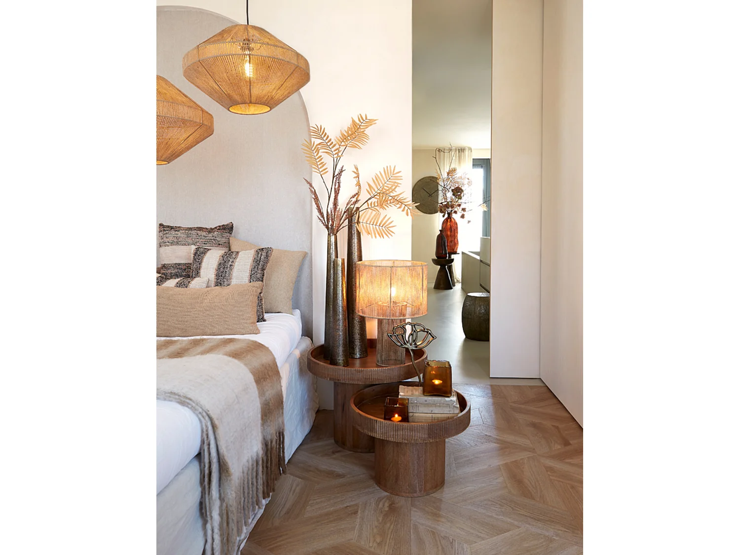 Suspension MALLOW - Ø50x31cm - Marron