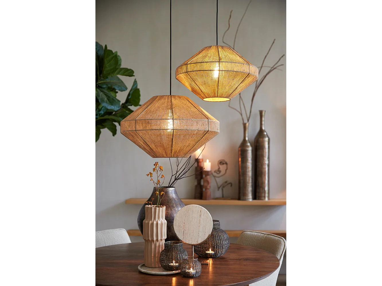 Suspension MALLOW - Ø50x31cm - Marron