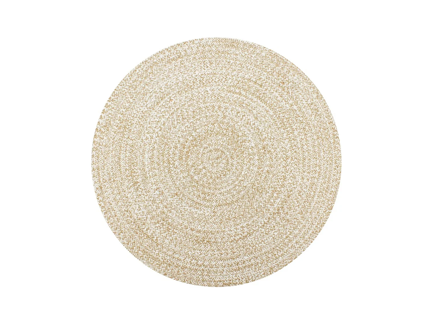 Tapis fait à la main Jute Blanc et naturel 90 cm