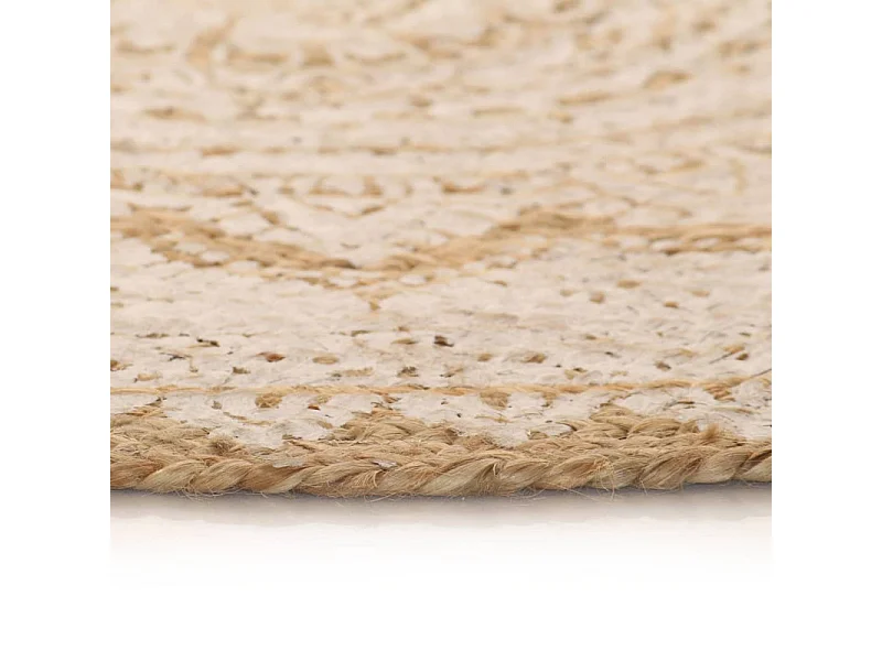 Teppich Jute Geflochten Bedruckt  90 cm Rund