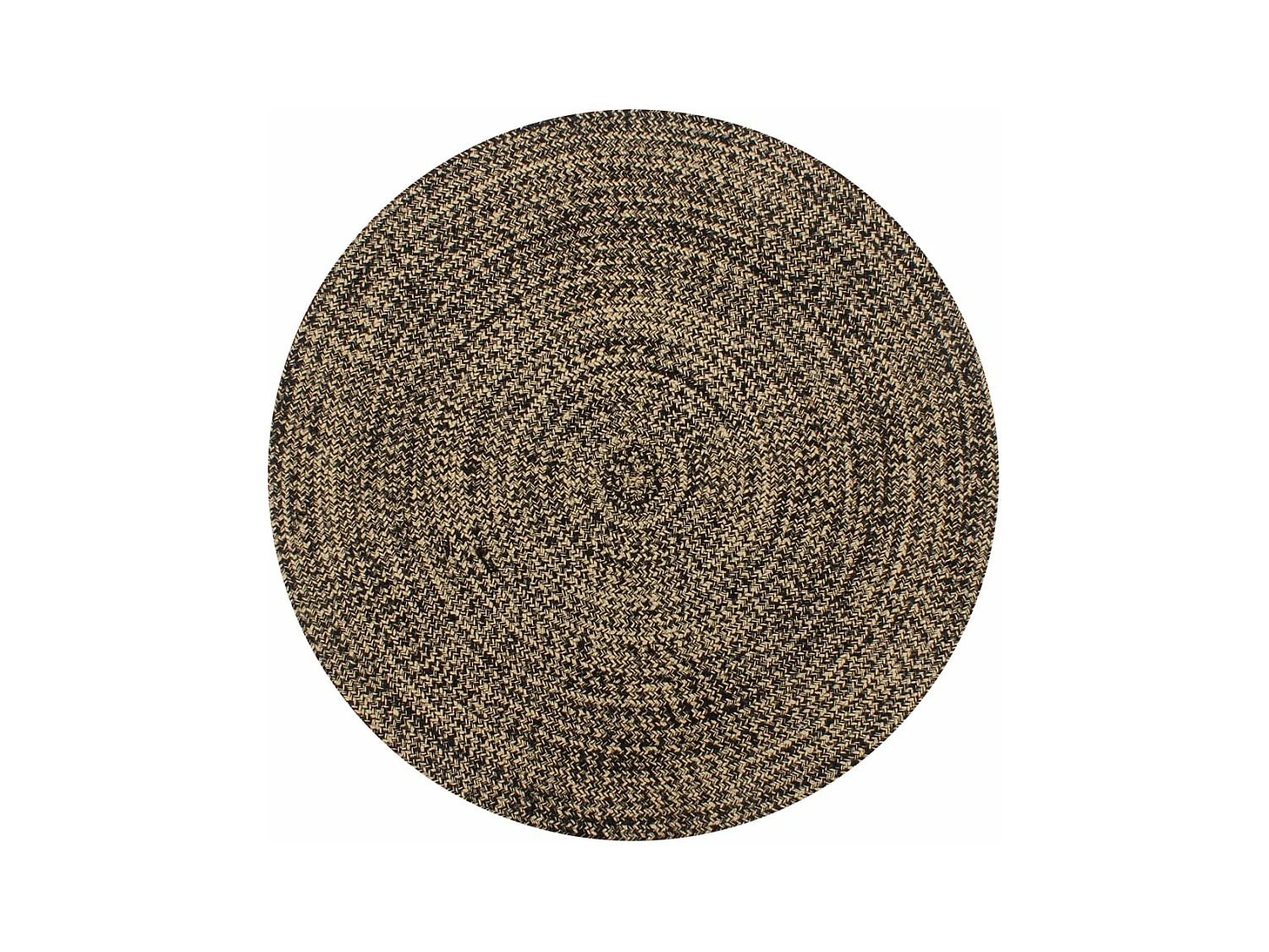 Tapis fait à la main jute noir et naturel 150 cm