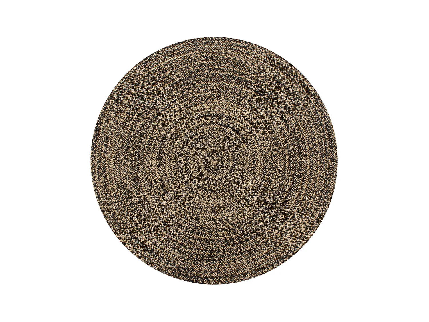 Tapis fait à la main Jute Noir et naturel 120 cm