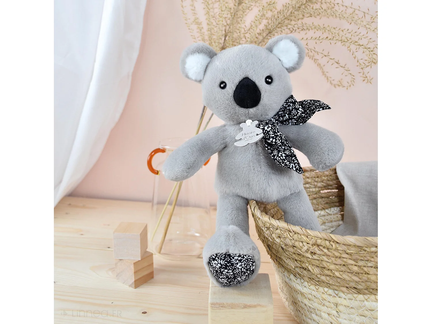 Peluche 25 cm polyester collection COPAINS CALINS koala gris