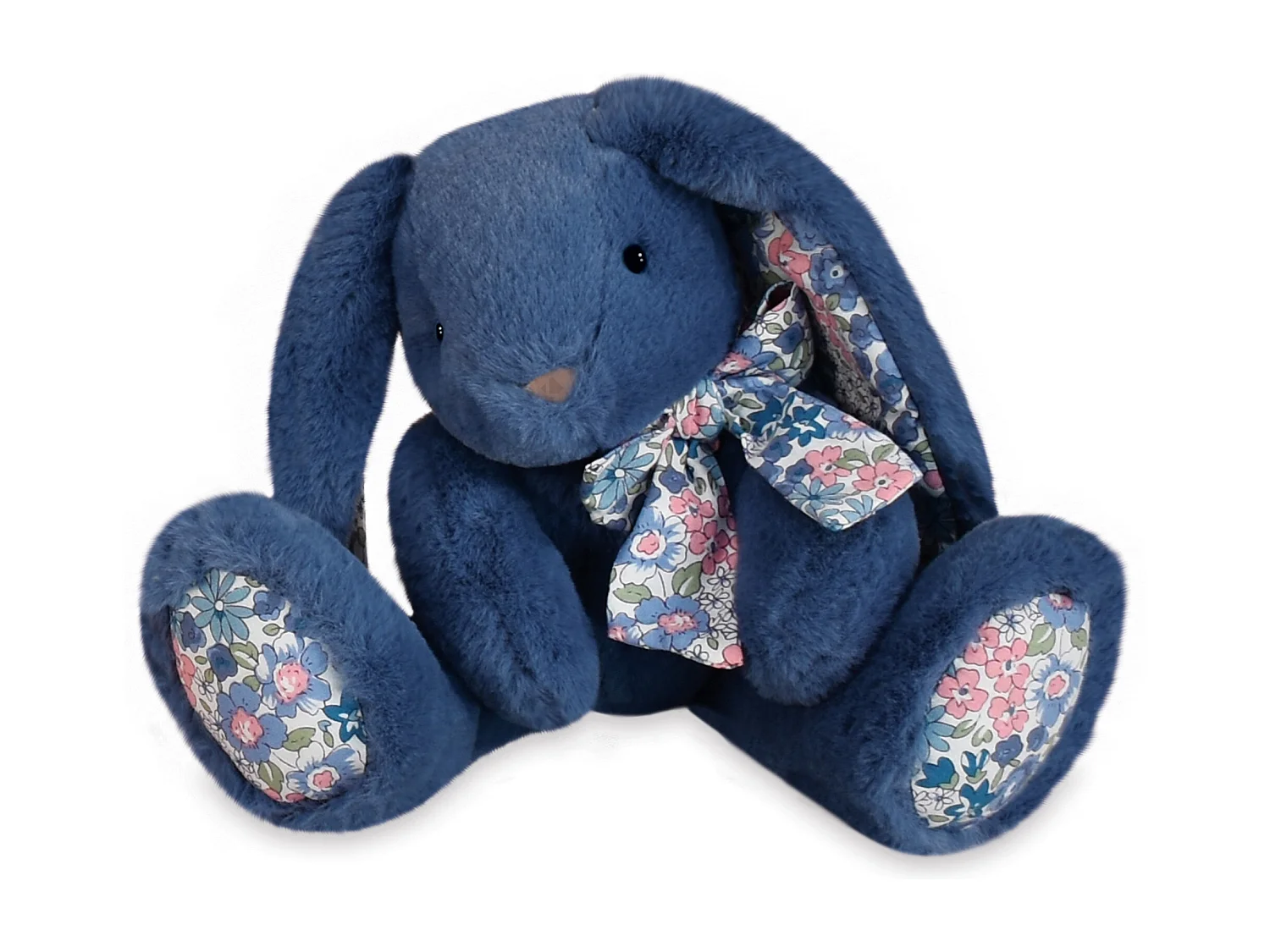 Peluche 25 cm polyester collection COPAINS CALINS lapin bleu