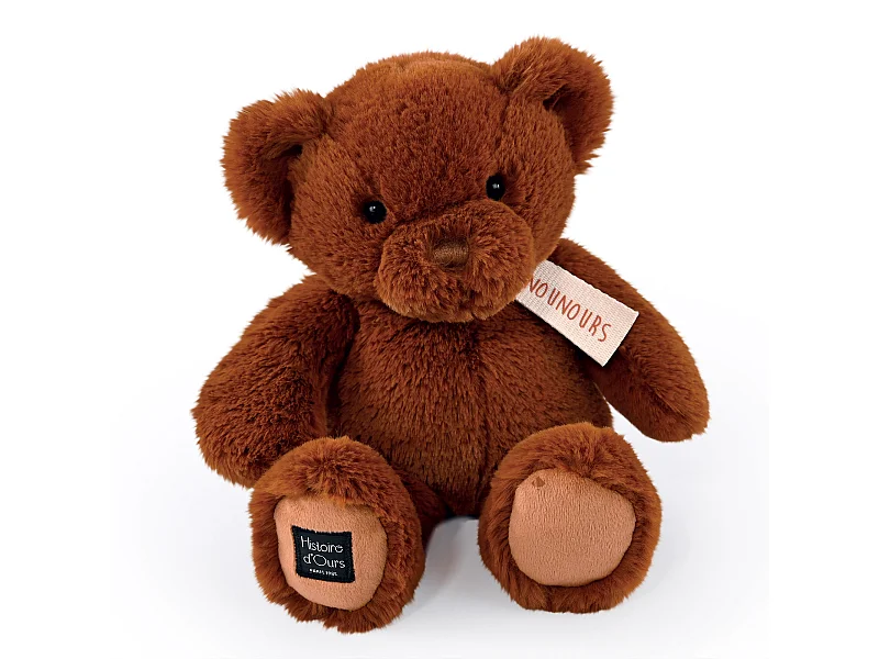 Peluche ours 28 cm polyester collection LE NOUNOURS marron cappuccino