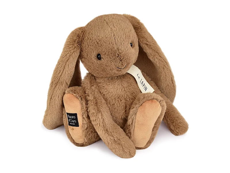 Peluche lapin 32 cm polyester collection LE LAPIN marron noisette
