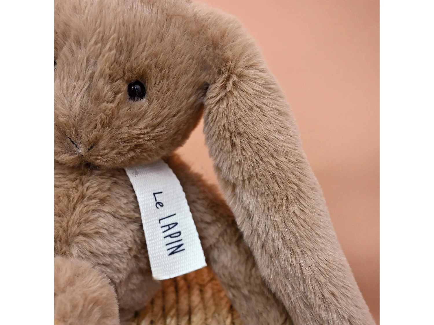 Peluche lapin 32 cm polyester collection LE LAPIN marron noisette