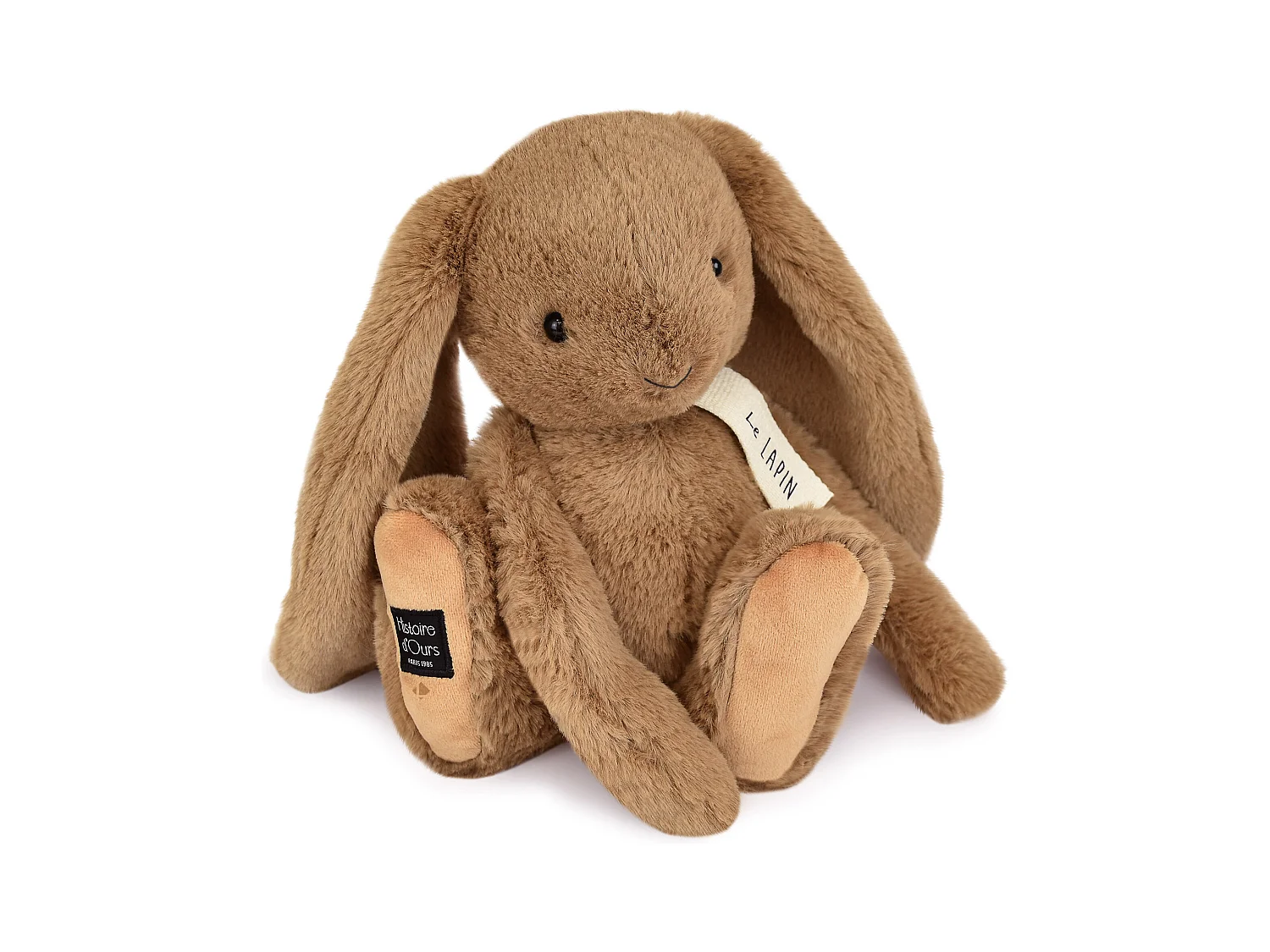 Peluche lapin 32 cm polyester collection LE LAPIN marron noisette