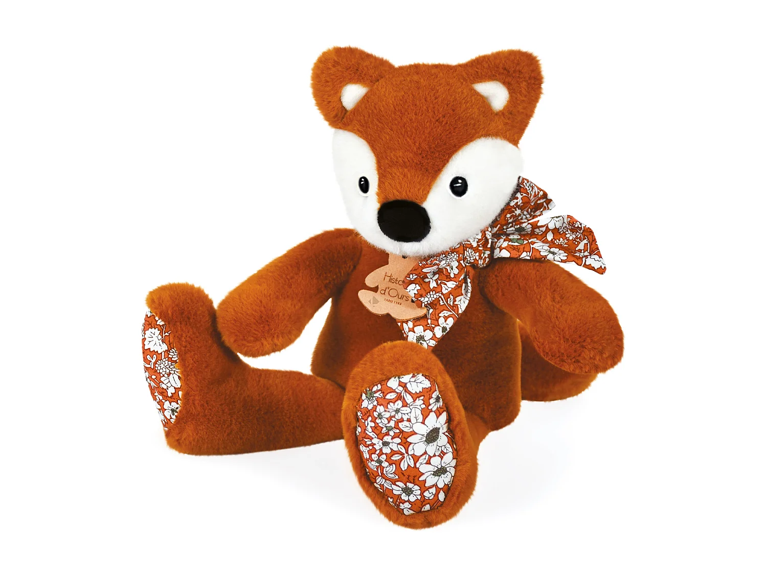 Peluche 25 cm polyester collection COPAINS CALINS renard orange