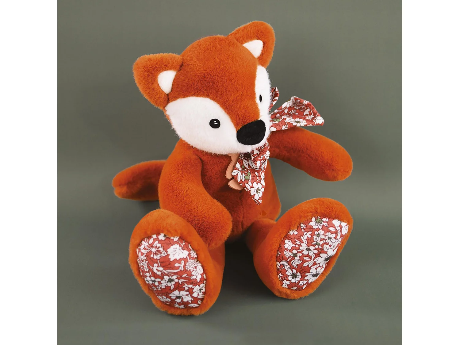 Peluche 25 cm polyester collection COPAINS CALINS renard orange