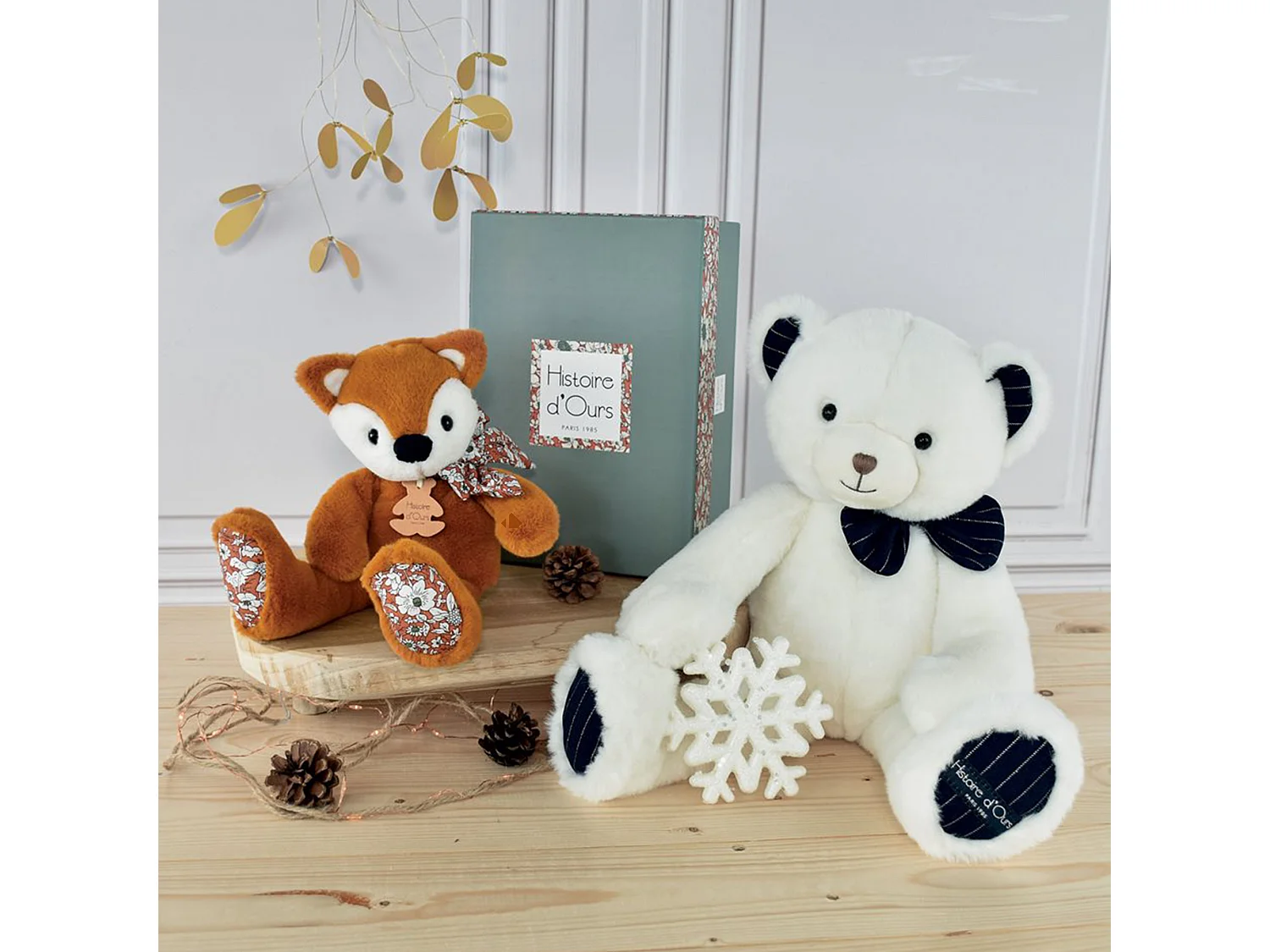 Peluche 25 cm polyester collection COPAINS CALINS renard orange