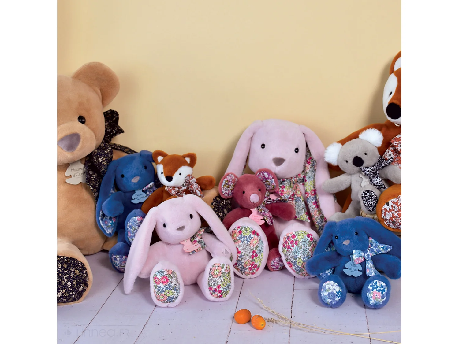 Peluche 25 cm polyester COPAINS CALINS souris rouge terracotta