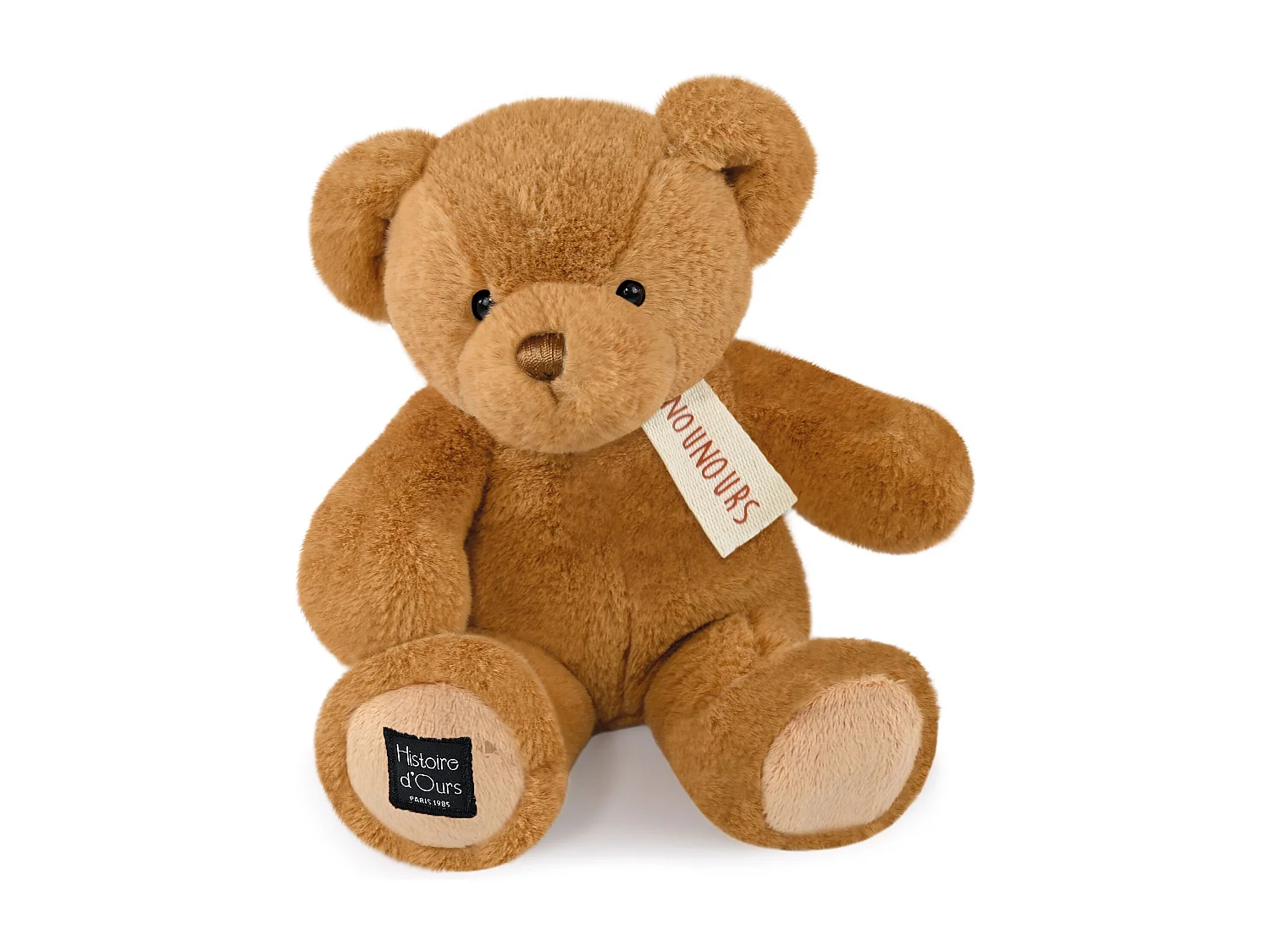Peluche ours 28 cm polyester collection LE NOUNOURS marron noisette