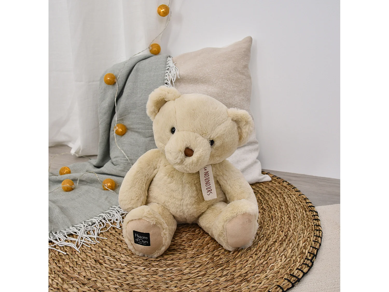 Peluche ours 28 cm polyester collection LE NOUNOURS beige vanille