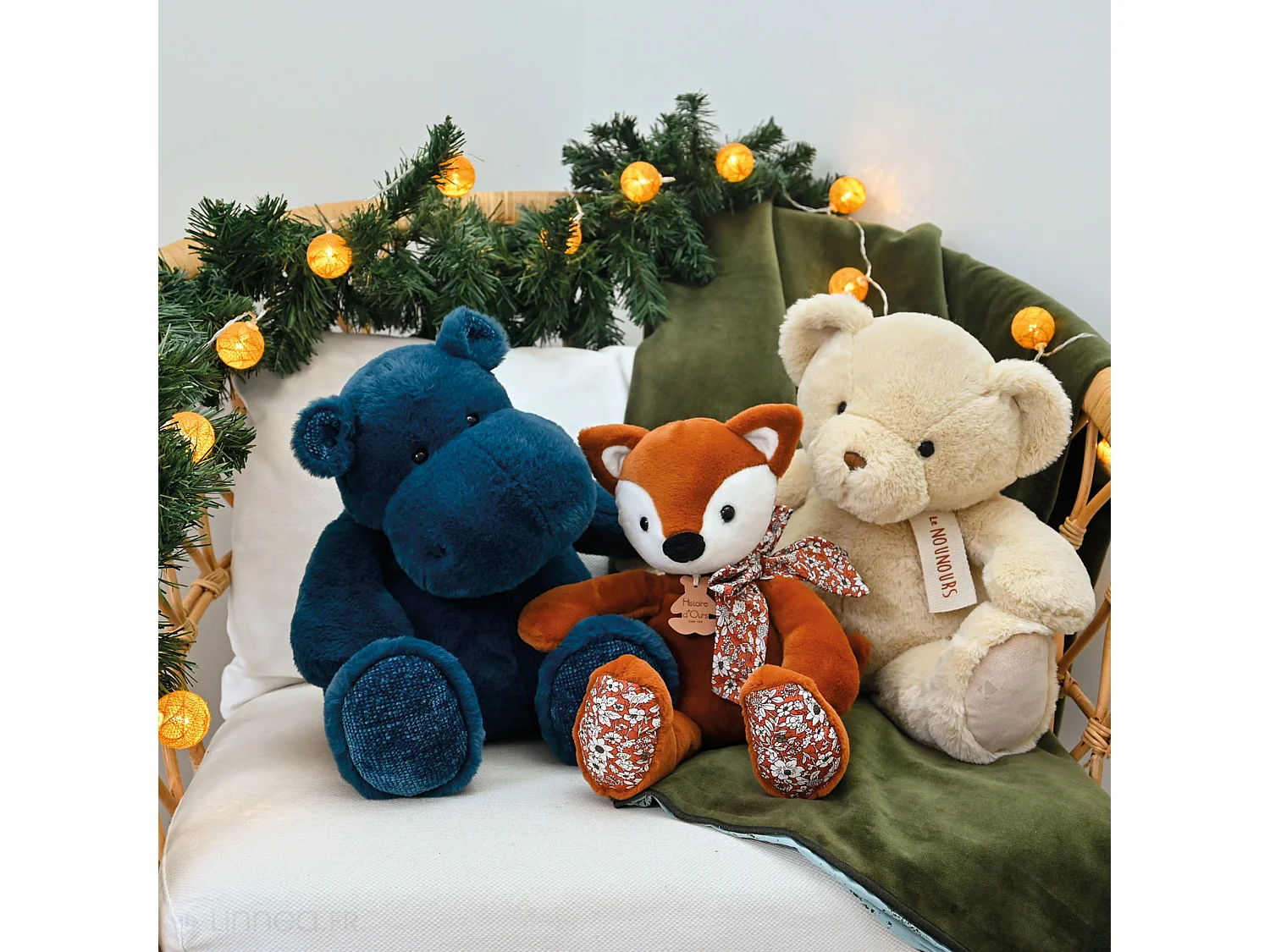 Peluche ours 28 cm polyester collection LE NOUNOURS beige vanille