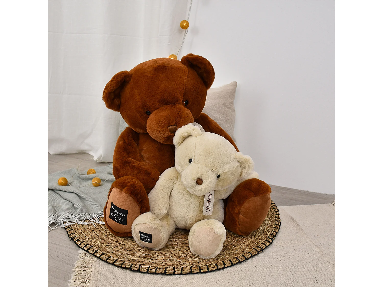 Peluche ours 28 cm polyester collection LE NOUNOURS beige vanille