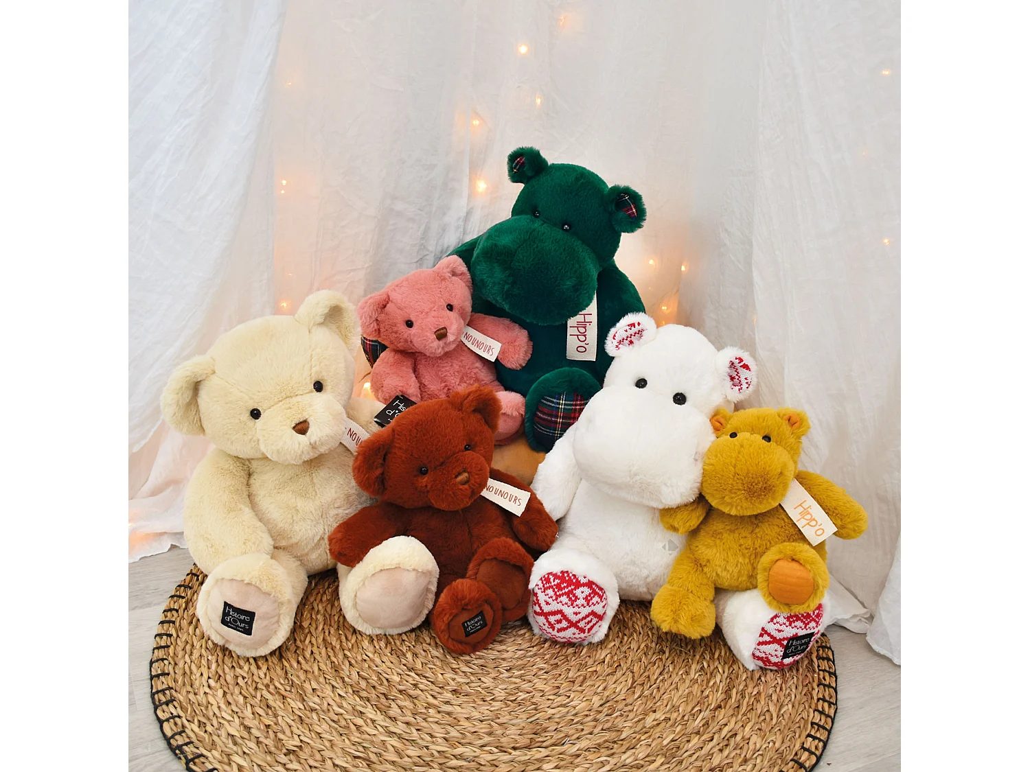 Peluche ours 28 cm polyester collection LE NOUNOURS beige vanille