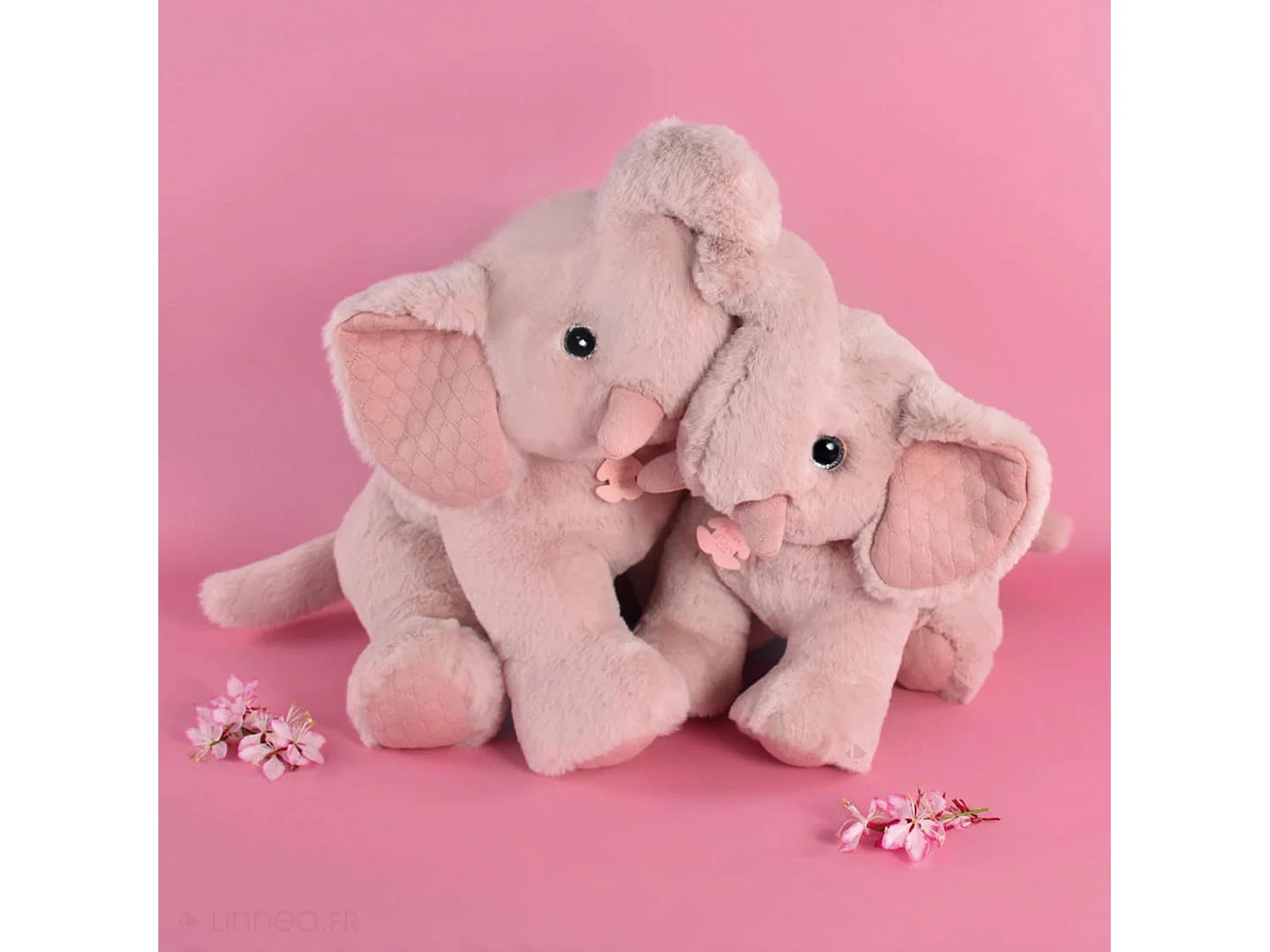 Peluche éléphant 35 cm polyester collection PREPPY CHICS rose