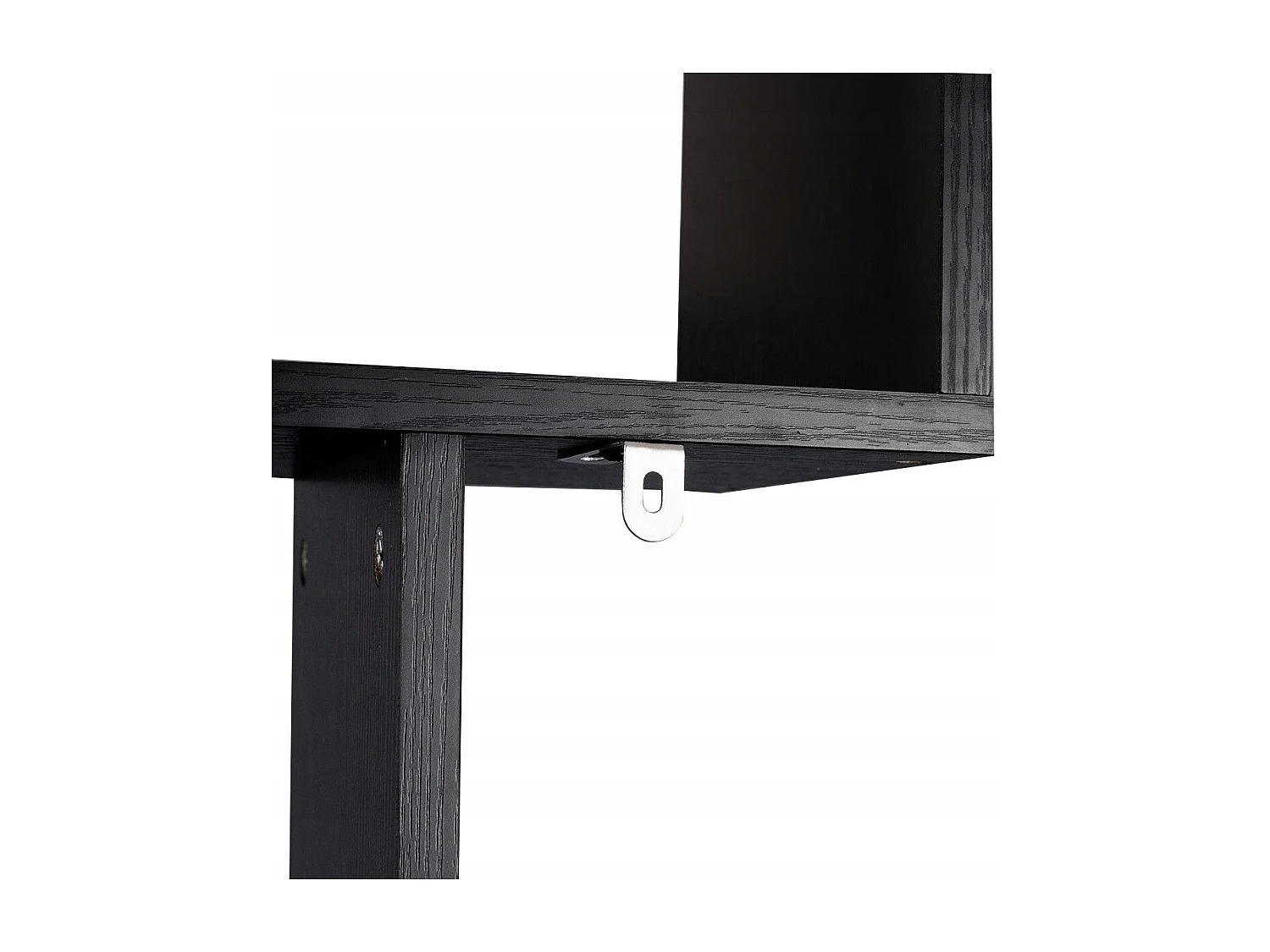 Standregal 6 Ebenen S-Form Bücherregal Aufbewahrungsregal Holz Farbwahl-Schwarz