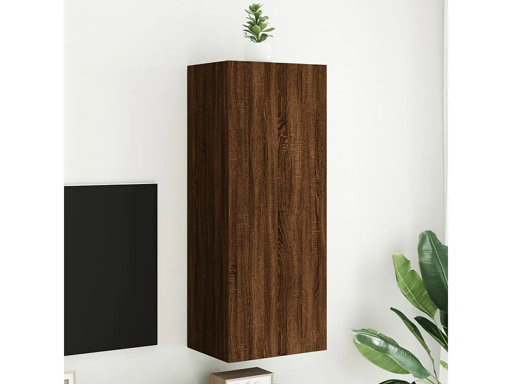 Meuble TV mural chêne marron 40,5x30x102 cm bois d'ingénierie