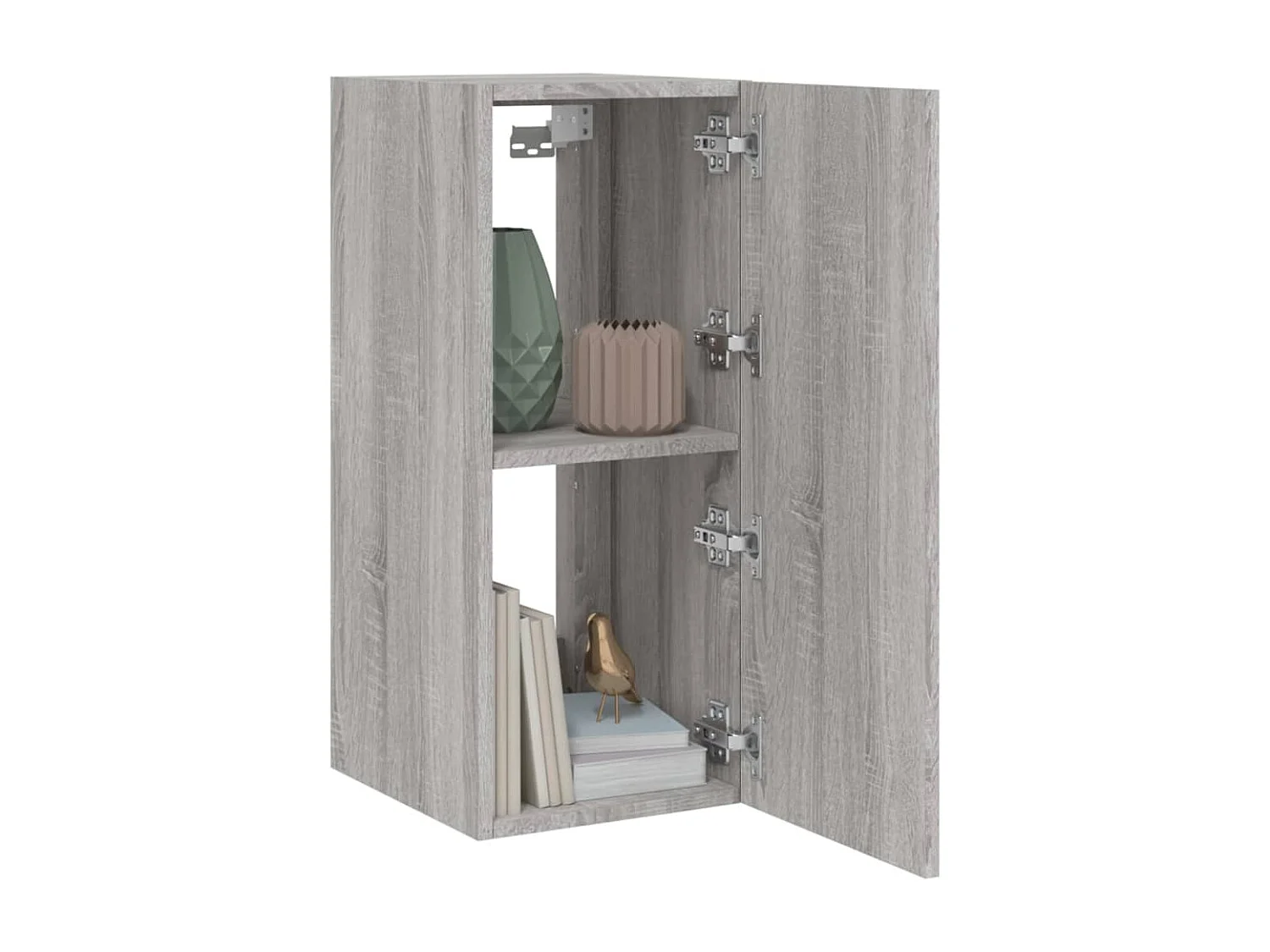 Mobile TV a Parete con Luci LED Grigio Sonoma 30,5x35x70 cm