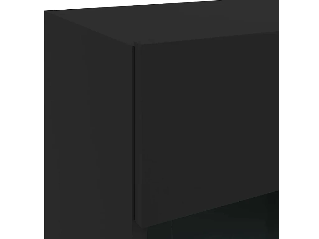 Mueble de TV de pared con luces LED negro 40x30x60,5 cm