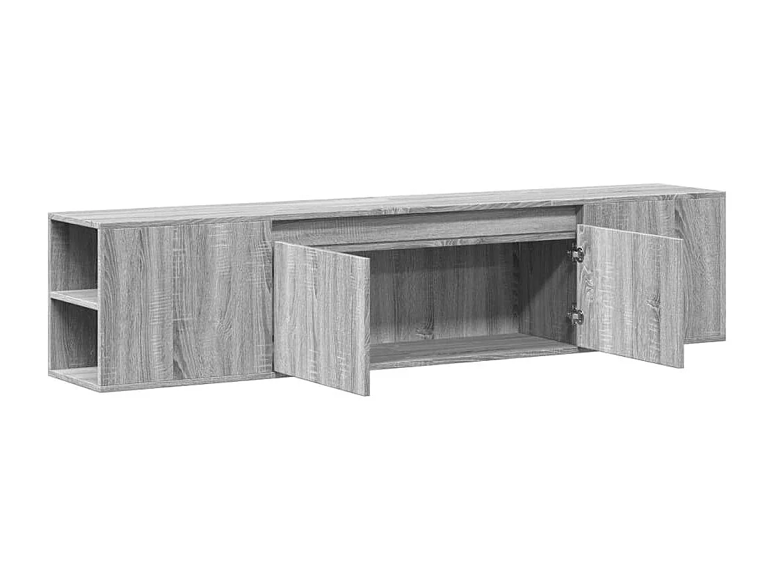 Mueble de TV de pared con luz LED gris Sonoma 180x31x39,5 cm