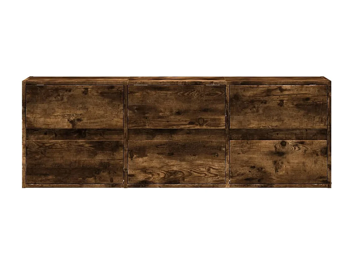 TV-Wandschrank mit LED-Beleuchtung Räuchereiche 130x31x45 cm