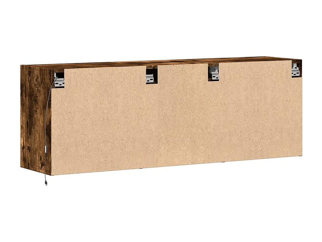 TV-Wandschrank mit LED-Beleuchtung Räuchereiche 130x31x45 cm