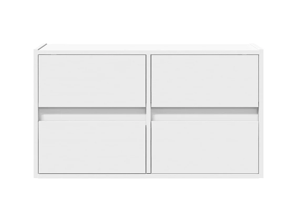 Meuble TV mural avec lumières LED blanc 80x31x45 cm