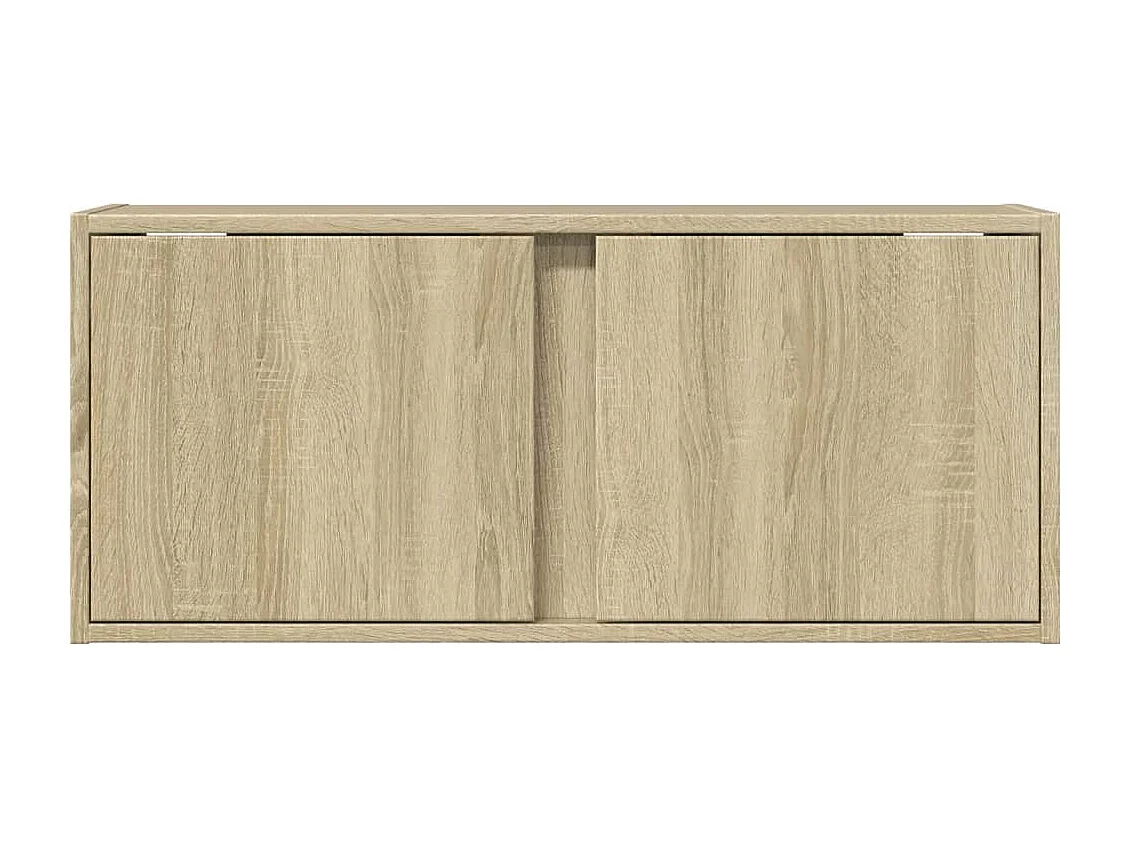 Mobile TV a Parete con Luci LED Rovere Sonoma 80x31x35 cm