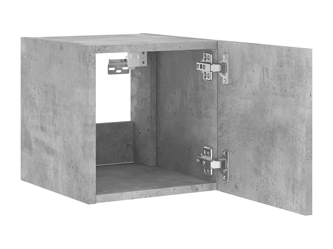 Mobile TV a Parete con Luci LED Grigio Cemento 30,5x35x30 cm