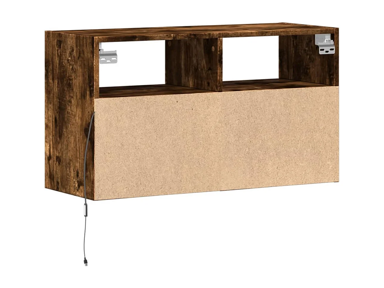 Mobile TV a Parete con Luci LED Rovere Fumo 80x31x45 cm