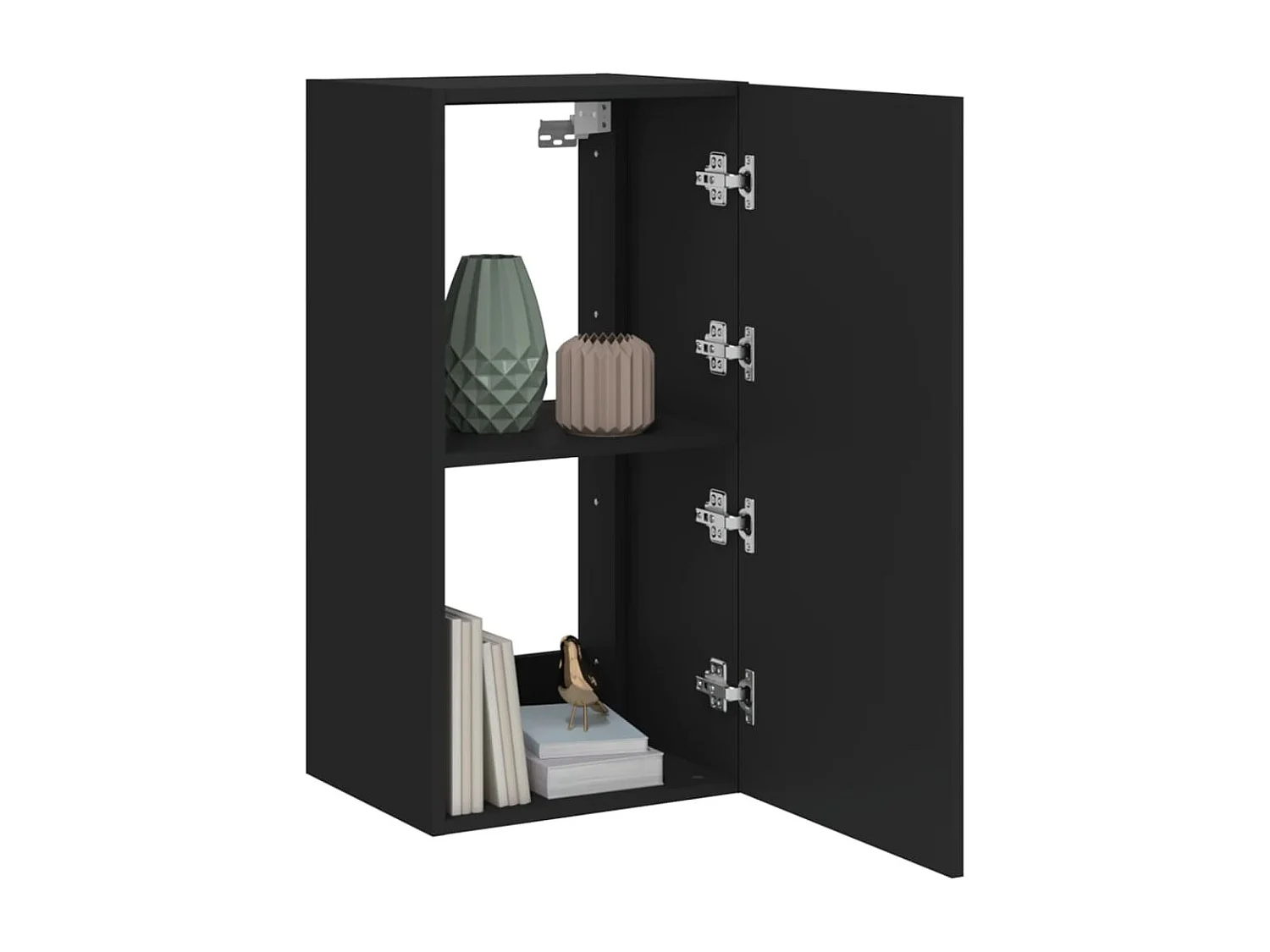 Mueble de TV de pared con luces LED negro 40,5x35x80 cm