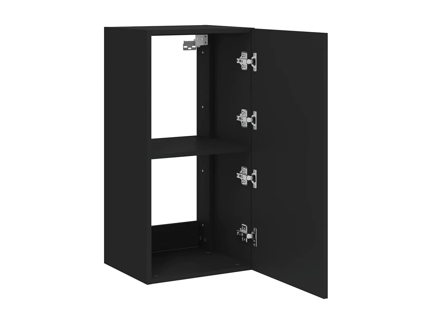 Mueble de TV de pared con luces LED negro 40,5x35x80 cm