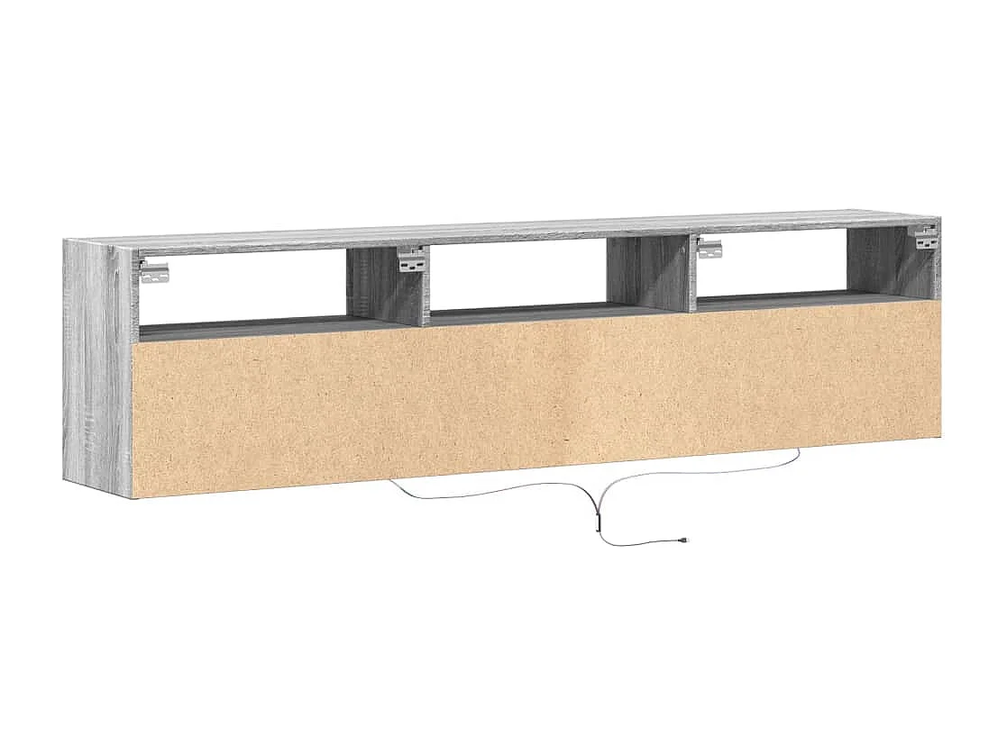 Mueble de TV de pared con LED gris Sonoma 180x31x45 cm