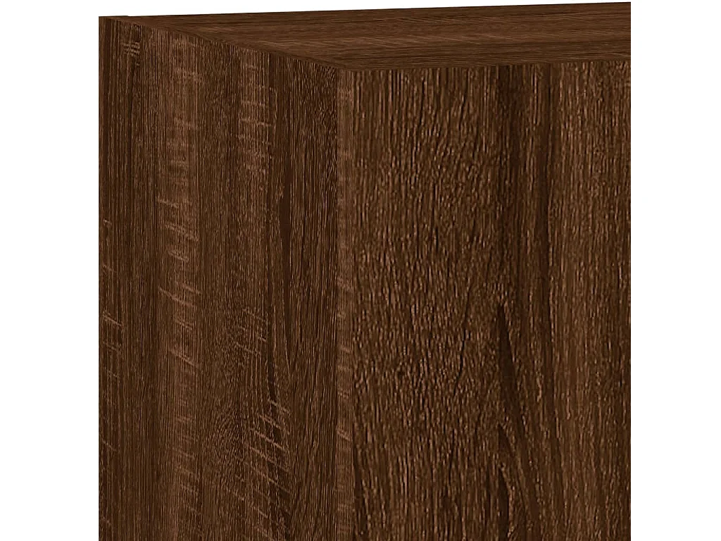 TV-Wandschrank mit LED-Leuchten Braun Eichen-Optik 80x35x31 cm