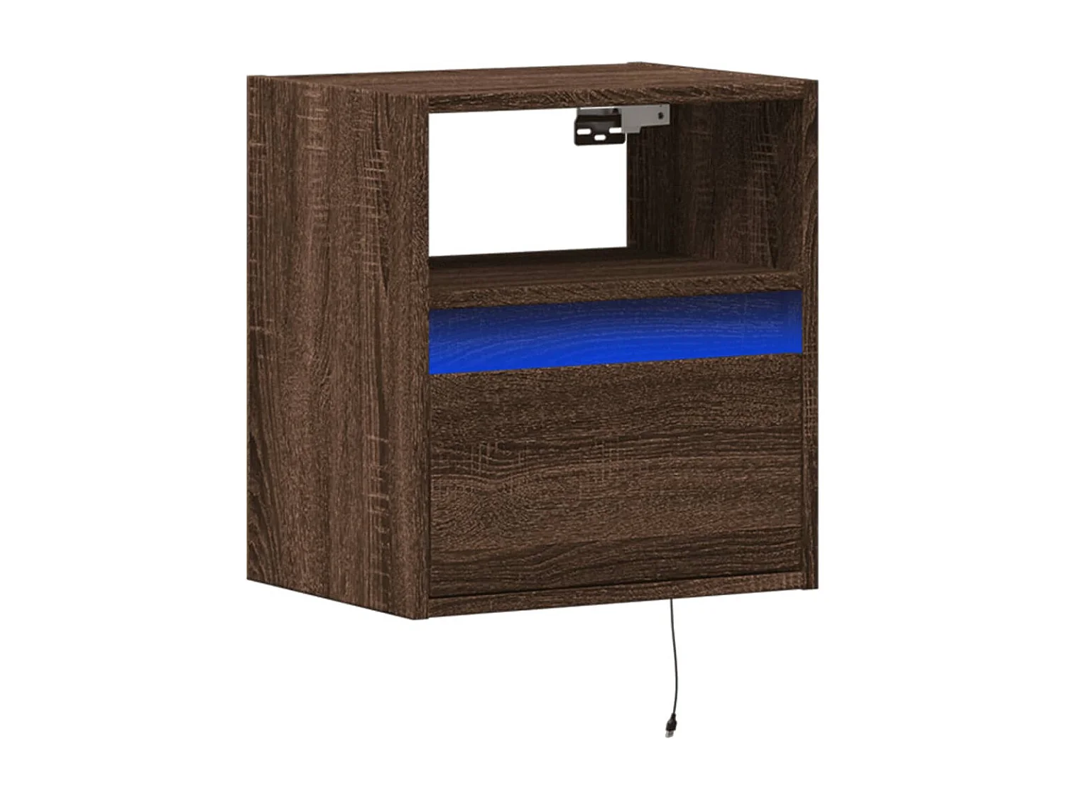 Meuble TV mural avec lumières LED chêne marron 41x31x45 cm